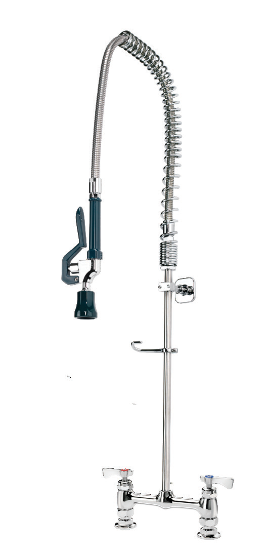 Product image #2 for Krowne Royal Series Deck-Mount Pre-Rinse Assembly with 38-Inch Stainless Steel Hose, 8-Inch Centers, and 1.2 GPM Spray Head