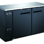 Thumbnail image #1 for SABA SBB-27-58B Two-Section Back Bar Cooler, 58-7/8 in W, 2 Solid Doors, Black Exterior, Stainless Steel Top