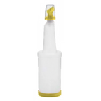 Thumbnail image #1 for Alegacy Foodservice Products PQ6YL 32 oz Yellow Polyethylene Free-Flow Pourer with Protective Cap Case of 12
