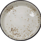 Thumbnail image #1 for International Tableware Splash™ SH-44-CR Round Stoneware Sauce Dish, 2 oz, Crème with Dark Brown Trim Case of 3 Dozen