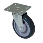Thumbnail image #1 for Component Hardware CMPU-5PPB Medium-Duty Swivel Plate Caster, 5-Inch Blue Polyurethane Wheel, No Brake, 250-lb Capacity