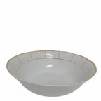 Thumbnail image #1 for Kadra Kitchenware Vikko Luxe VL-4110-SVBG 10-Inch White Serving Bowl with Gold Band Case of 3