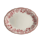 Thumbnail image #1 for Steelite International HL Ivory HL52763876 Oval China Platter, 12.625 x 9.75 in, Carolyn/Hannah Maroon, Scalloped Edge 1 Dozen