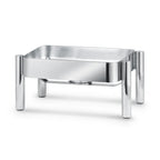 Thumbnail image #1 for Eastern Tabletop Jazz 3994STANDB Square Induction Chafer Stand, Pillar Leg Style, 18/10 Stainless Steel, Brushed Finish