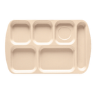 Thumbnail image #1 for G.E.T. GET TR-151-T . . 6-Compartment Rectangular Melamine Cafeteria Tray, Tan, 15-1/2" x 9-7/8" 1 Dozen