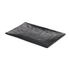 Thumbnail image #1 for Tableware Solutions USA Leone T8210 Rectangular Melamine Serving Tray, Black, 12" x 8-1/2" x 1-1/4"