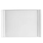 Thumbnail image #1 for CAC China Dynasty DYN-21 Rectangular Porcelain Plate, 12 x 9 x 1 in, Bone White 1 Dozen