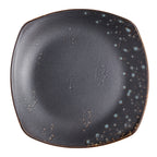 Thumbnail image #1 for Vertex China London Moonstone LMS-S6 Square Porcelain Plate, 6-1/2", Matte Black/Sky Blue Reactive Glaze Case of 3 Dozen