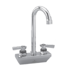 Thumbnail image #1 for Component Hardware Encore KL45-4000-RE1 Wall-Mount Commercial Faucet, 4" Centers, Stainless Steel Rigid Gooseneck Spout, 1/4-Turn Valves
