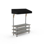 Thumbnail image #1 for Steelite International Mogogo, Modular MGCMLB10GSBF 3-Tier Modular Buffet Canopy Unit, Rectangular, Nero Marquina Laminate, Black Canopy