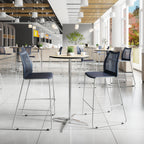 Thumbnail image #2 for Flash Furniture Hercules RUT-498A-BS-NV-GG Armless Navy Plastic Bar Stool with Perforated Back and Steel Sled Base
