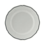 Thumbnail image #1 for Tuxton China Charleston SBA-064 Porcelain Plate, 6-1/2 in, Round, Scalloped Edge, White with Blue Band Case of 3 Dozen
