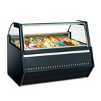 Thumbnail image #1 for GTI Designs P-Quadro PQ-24G Gelato/Ice Cream Display Freezer, 88.25"W, 24 x 5-Liter Pans, Straight Glass, Self-Contained