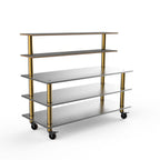 Thumbnail image #1 for Steelite International Mogogo, Modular MGCMLC04GBXW 5-Tier Modular Back Bar with Stainless Steel Top, 71"W x 29-1/2"D x 60-1/2"H