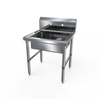 Thumbnail image #1 for NBR Equipment SVS-2016 Freestanding 1-Compartment Stainless Steel Service Sink, 18 Gauge, 25"W x 23"D x 34"H, 20" x 16" x 8" Bowl