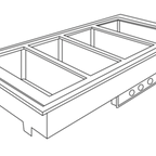 Thumbnail image #1 for Eastern Tabletop H945HT Drop-In Hot Food Well Tile, 4 Full-Size Pan Capacity, Individual Thermostatic Control, With Drain