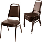 Thumbnail image #1 for Oak Street SL2082-ESP Stacking Chair, Tapered Square Back with Hand Hold, Vinyl Upholstery, Waterfall Foam Seat, Espresso