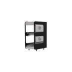 Thumbnail image #1 for Flexeserve 2T-400 Countertop Heated Food Display Cabinet, Stainless Steel, Straight Glass, 2 Shelves, Self-Service