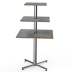Thumbnail image #1 for Steelite International Mogogo, Polo MGCPPS01GSXX 3-Tier Square Buffet Display Table, 30 x 30 x 55 in H, Grey Slate Laminate, Stainless Steel