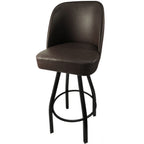 Thumbnail image #1 for Oak Street SL3136 Upholstered Vinyl Swivel Bar Stool, Bucket Seat, Black Powder-Coat Frame, Single Footring