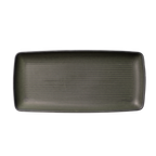 Thumbnail image #1 for Vertex China Elements E-R12-G Rectangular China Platter, 10-1/2" x 4-3/4", Embossed Rim, Misty Green 1 Dozen