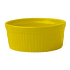 Thumbnail image #1 for International Tableware Cancun RAMF-8-Y Yellow Ceramic Fluted Ramekin, 6 oz., 4" Dia. x 1-3/4"H Case of 3 Dozen