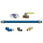 Thumbnail image #1 for Dormont Manufacturing Dormont Blue Hose 1675KITBS36 Moveable Gas Connector Kit, 3/4" ID x 36", Stainless Steel Braid, Blue PVC, Quick Disconnect