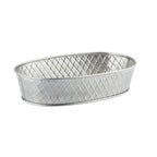 Thumbnail image #1 for TableCraft Products Lattice Collection 10036 Stainless Steel Oval Platter, 42 oz., Diamond Pattern, 9-1/2" x 6" x 2-1/8" Case of 12