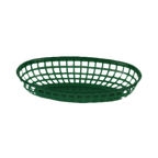 Thumbnail image #1 for Thunder Group PLBK938G Fast Food Basket, 9-3/8-Inch Oval, Polypropylene, Green Case of 12 Dozen