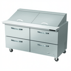 Thumbnail image #1 for Blue Air FSE LLC BLMT60-D4-HC Mega Top Sandwich Prep Table, 2-Section, 4 Drawers, 24-Pan Capacity, 60-3/8"W