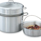 Thumbnail image #2 for Vollrath Wear-Ever® 68126 8 Qt Aluminum Pasta Cooker and Vegetable Steamer Set, 4-Piece with Vented Cover