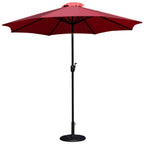Thumbnail image #1 for Flash Furniture GM-402003-UB19B-RED-GG 9 ft Round Patio Umbrella with Cement Base, Crank Lift & Tilt, Red Polyester Cover