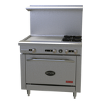 Thumbnail image #1 for Royal Range of California Delux Series RDR-4G12 36-Inch Gas Restaurant Range with 4 Open Burners, 12-Inch Griddle and Standard Oven