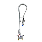 Thumbnail image #1 for Fisher 34300 Commercial Pre-Rinse Faucet Unit, Spring Style, 4-Inch Deck Mount, 8-Inch Swing Spout