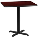 Thumbnail image #1 for Flash Furniture XU-MAHTB-2430-T2222-GG Rectangular Mahogany Laminate Dining Table, 30"W x 24"D, Black PVC Edge, X-Base