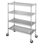 Thumbnail image #1 for IMC/Teddy Budget BL-6014-4S Stainless Steel Solid Shelving Unit, 4 Shelves, 60"W x 14"D x 61"H