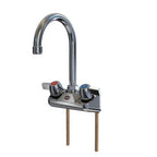 Thumbnail image #1 for NBR Equipment P3W4S3G-SL 4" Wall-Mount Shallow Faucet with 3-1/2" Gooseneck Spout, Lead-Free Ceramic Valves