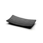 Thumbnail image #1 for G.E.T. Zen - EGS JW5409-B . . Rectangular Black Melamine Tray with Wave Design, 8-5/8" x 4-3/4" x 3/4" Case of 6