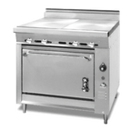 Thumbnail image #1 for Montague Company Legend V136-9ASE Heavy-Duty Gas Range, 36", Two Hot Tops, Convection Oven Base, Stainless Steel Front