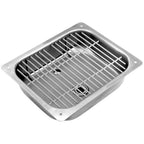 Thumbnail image #1 for AllPoints Foodservice Parts & Supplies Fisher 1131012 Stainless Steel Water Station, 10-1/8" x 8-1/2" x 3-1/4" Deep