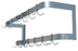 Thumbnail image #4 for Sapphire Manufacturing Wall-Mounted Double-Bar Stainless Steel Commercial Pot Rack, 48 x 12 Inches