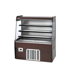 Thumbnail image #1 for Piper Products/Servolift Eastern R-GNG-LPRO-4 48"W Low-Profile Open-Air Refrigerated Merchandiser, 3 Adjustable Shelves, Black Exterior, Stainless