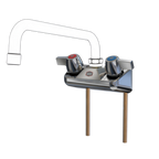 Thumbnail image #1 for NBR Equipment P3W4SL 4" Wall-Mount Faucet Without Spout, Brass Body, 1/4-Turn Ceramic Cartridges