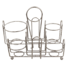 Thumbnail image #1 for Alegacy Foodservice Products WR4004 Chrome-Plated Wire Condiment Rack for Shakers, Bottles, and Sugar/Creamer Packets Case of 12