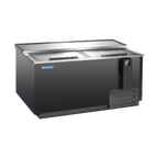 Thumbnail image #1 for Norpole, Inc. NPBC-65 Bottle Cooler, 65"W, 18 cu. ft., 2 Sliding Aluminum Lids, Black Exterior, Bottom-Mounted Compressor