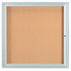 Thumbnail image #1 for AARCO Products DCC3636RI Enclosed Illuminated Aluminum Bulletin Board, 36"W x 36"H, 1 Swing Door, Wall-Mounted