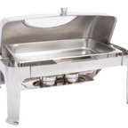 Thumbnail image #1 for Alegacy Foodservice Products Sonata Serenade AL101A Full-Size 8-Qt Stainless Steel Roll-Top Chafing Dish