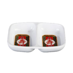 Thumbnail image #1 for Thunder Group Longevity 1102TR Twin Rectangular Melamine Sauce Dish, 2 oz, 2-Well, 3-3/8 x 2-3/4 in Case of 40 Dozen