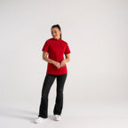 Thumbnail image #1 for Chef Works BCWSZ006-RED-3XL Women's Red Poly/Cotton Short-Sleeve Chef Coat, 3XL