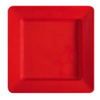 Thumbnail image #1 for G.E.T. GET ML-12-RSP 12 in Red Square Melamine Plate, Wide Rim, with Rubber Feet Case of 12